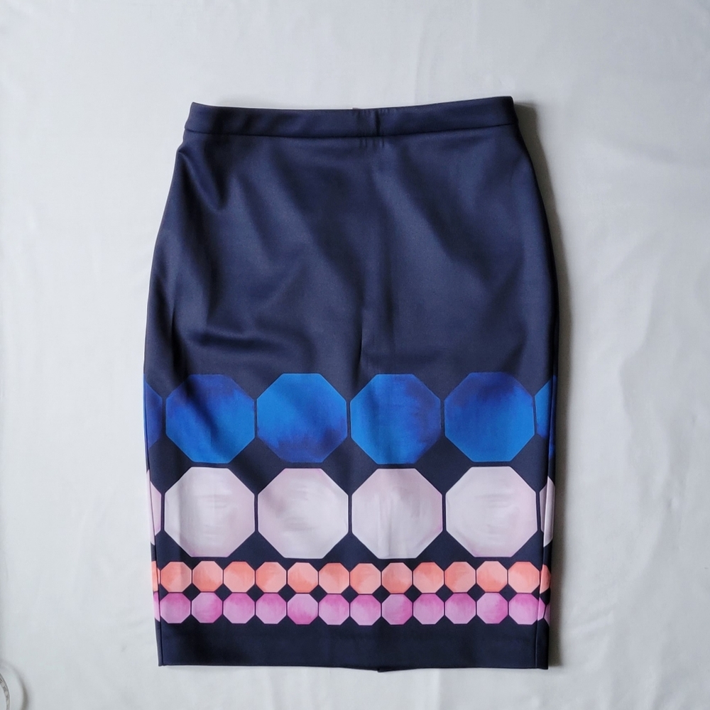 Woman's Ted Baker printed blue midi skirt